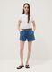 Blue pure cotton denim shorts_0
