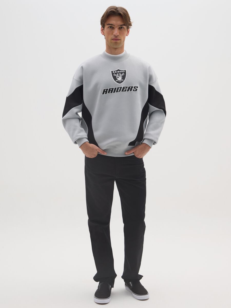 Grey cotton blend sweatshirt with Raiders print_1