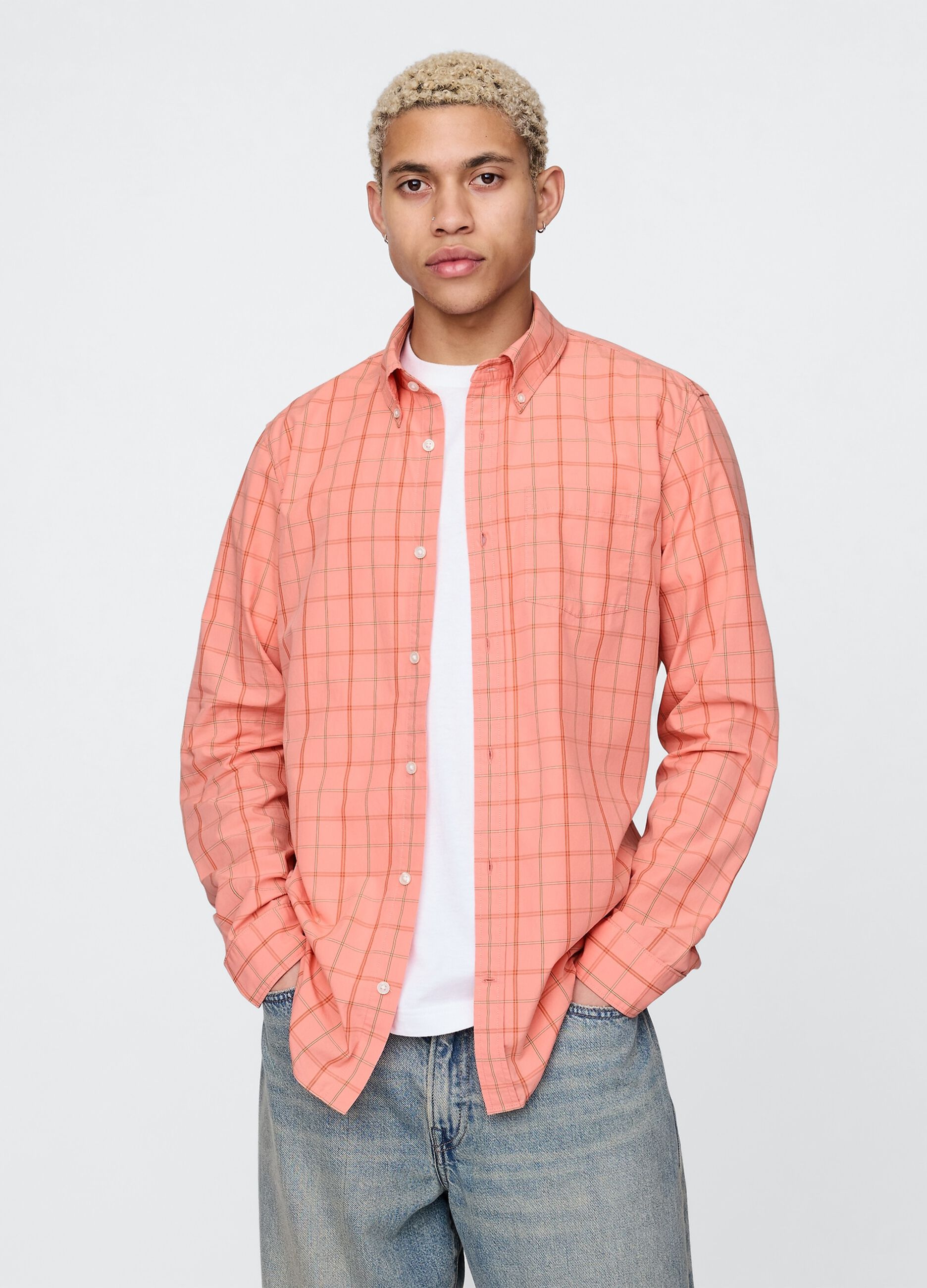 Pink Checked Cotton Shirt
