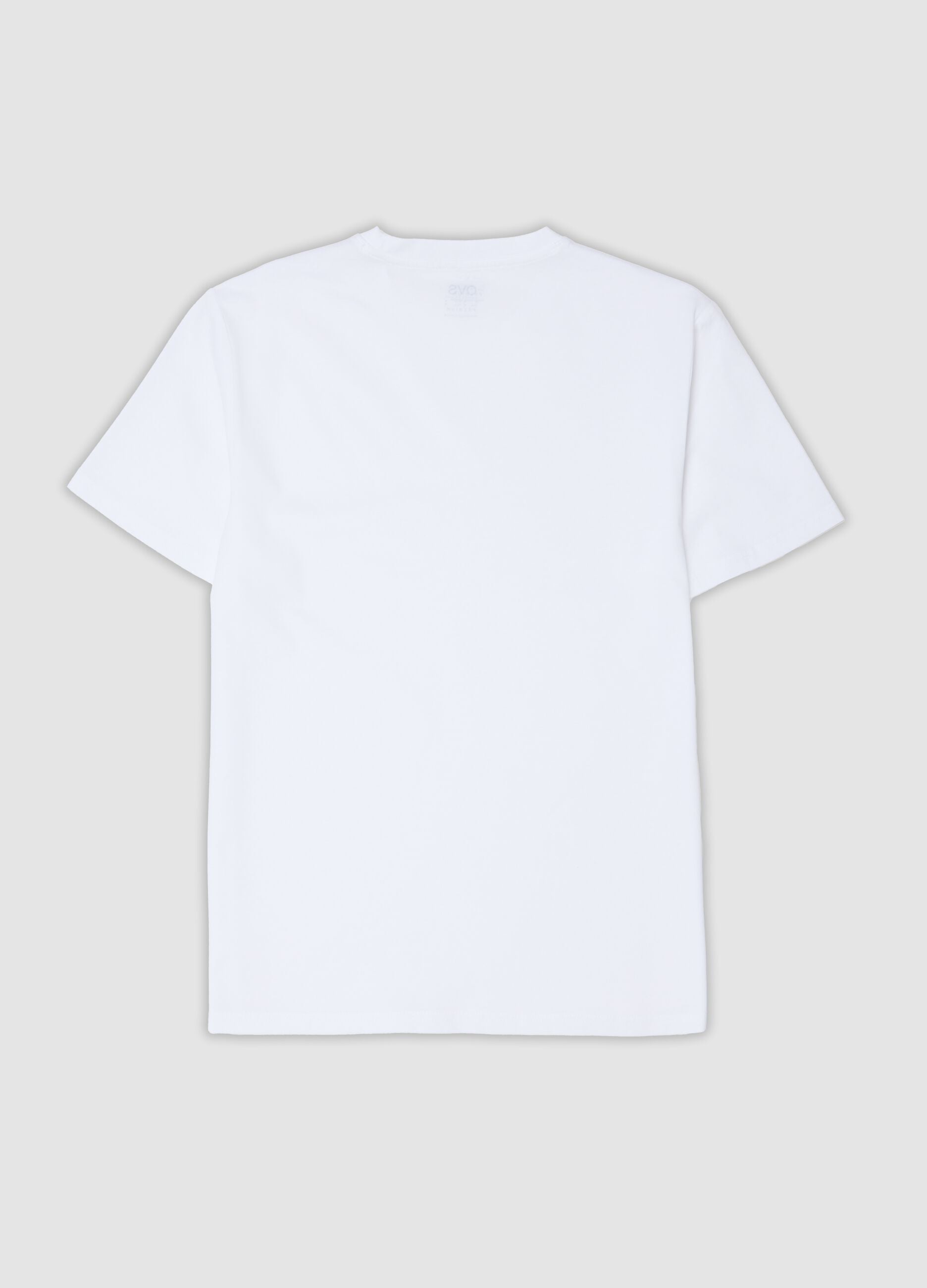White mercerised pure cotton crew-neck T-shirt
