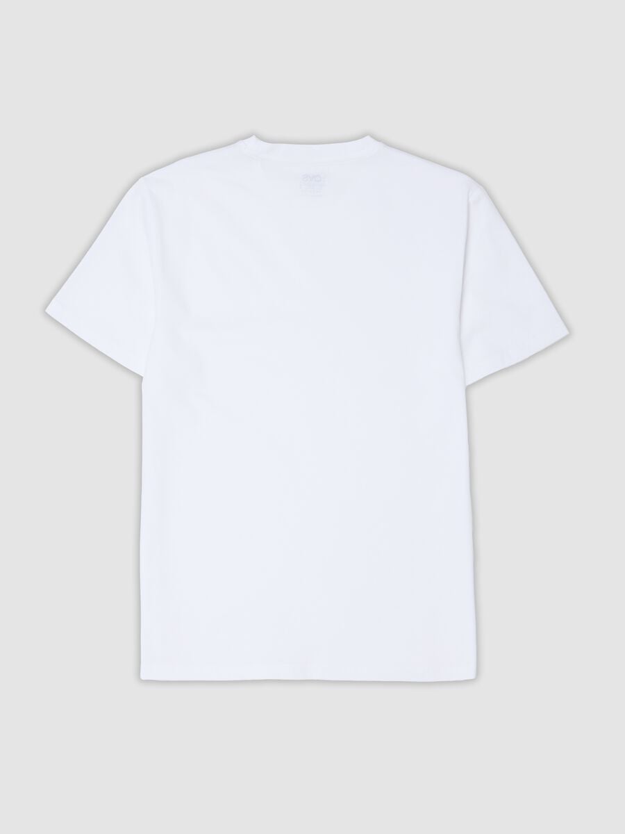 White mercerised pure cotton crew-neck T-shirt_2