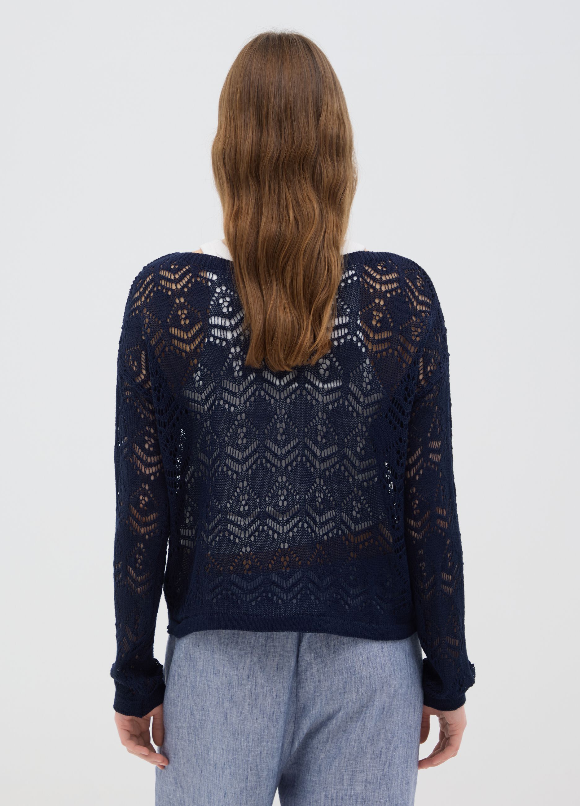 Women's Blue Regular Fit Jumper