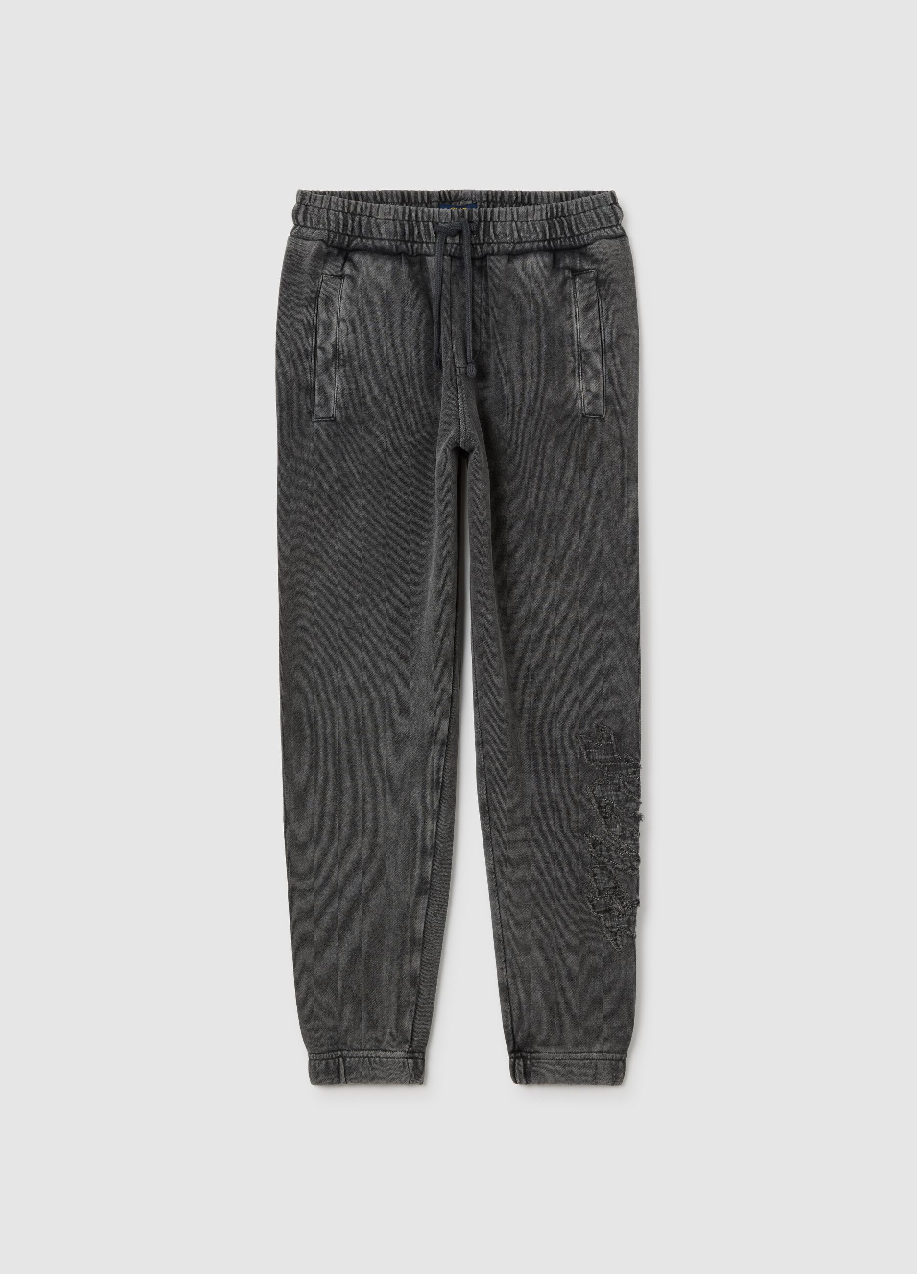Boys' grey pure cotton joggers