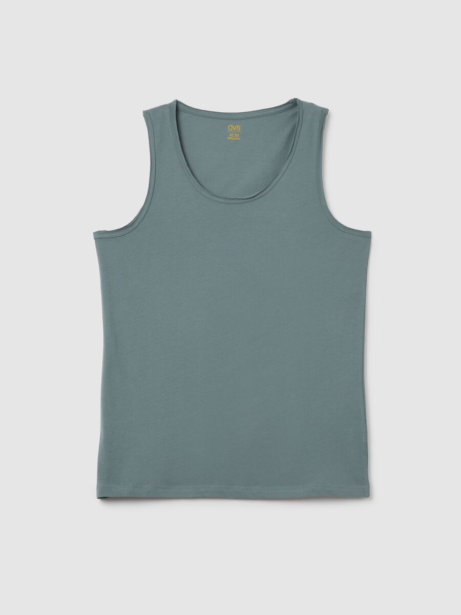 Men's green pure cotton vest regular fit_4