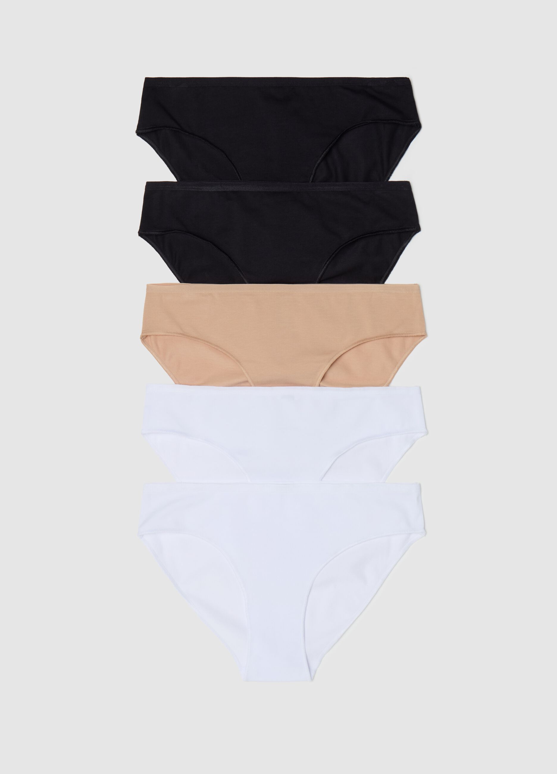 Five-pack briefs in stretch cotton