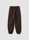 Brown stretch cotton joggers with elasticated cuffs, comfort fit_0