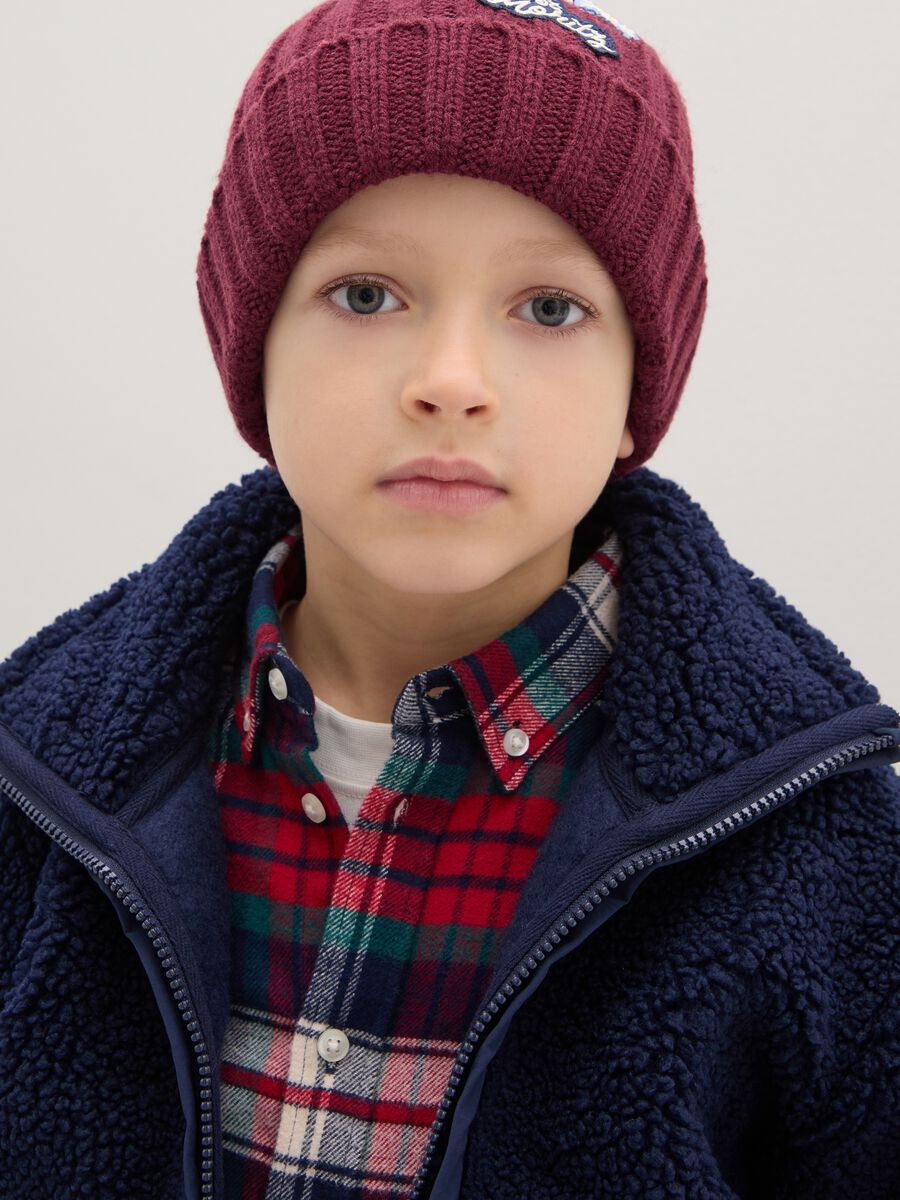 Giacca blu con collo alto da ragazzo in sherpa regular fit_2