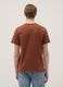Brown pure cotton regular fit T-shirt with Henley collar_2