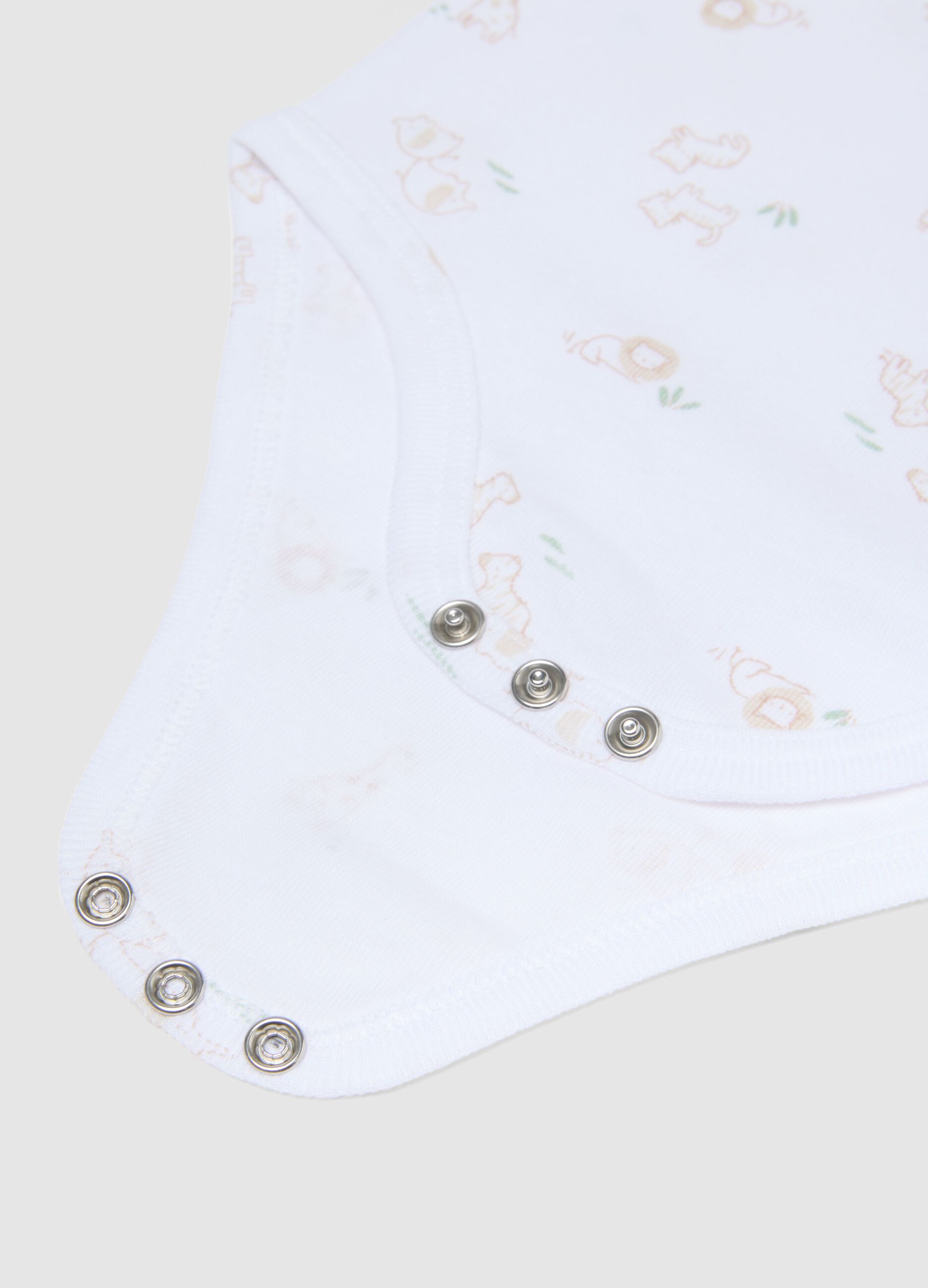 Multicolour sleeveless cotton baby bodysuit trio pack