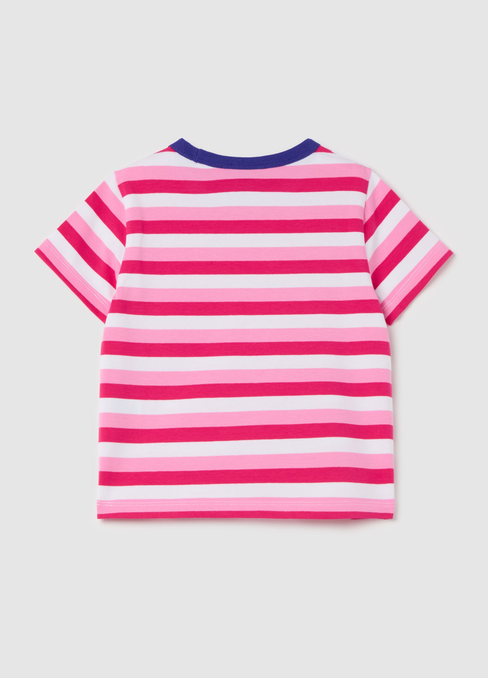T-shirt with striped pattern and diamanté logo