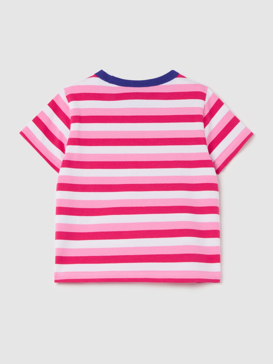 T-shirt with striped pattern and diamanté logo_4