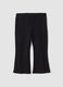 Black flared stretch cotton leggings for baby girl_0