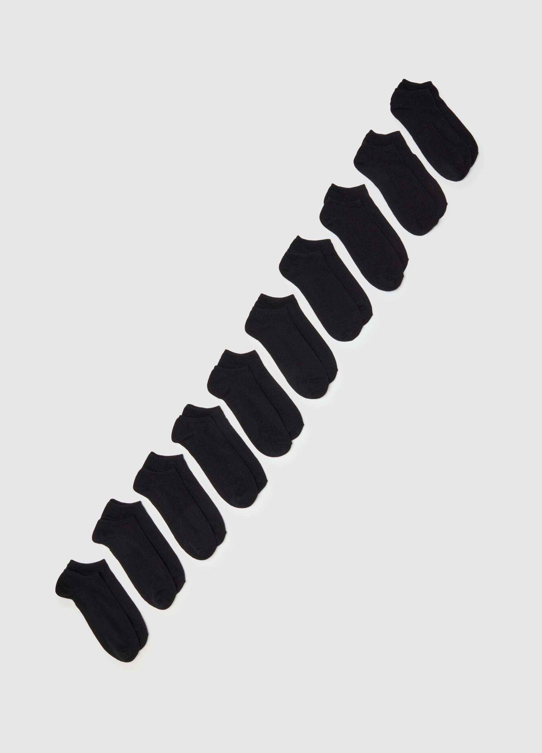 Multipack of short black sports socks in cotton blend