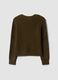 Cardigan verde in lana elasticizzata con scollo profondo a V over fit_6