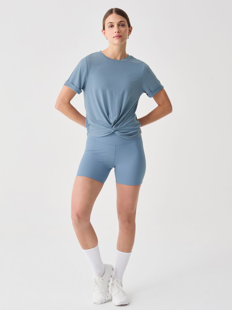 ALTAVIA STUDIO technical fabric T-shirt with knot_1