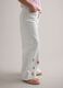 Girls' Wide Leg Pure Cotton White Trousers with Flowers_1