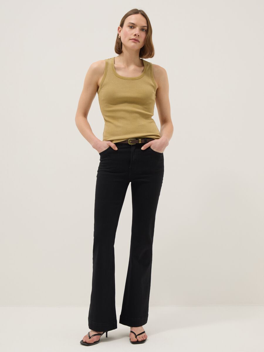 Yellow stretch cotton vest top, regular fit_1