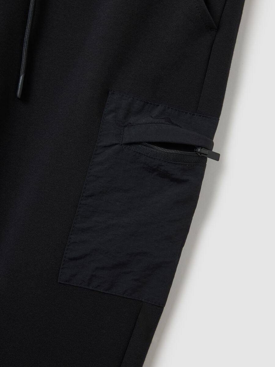 Pantaloni in misto cotone nero regular fit_1