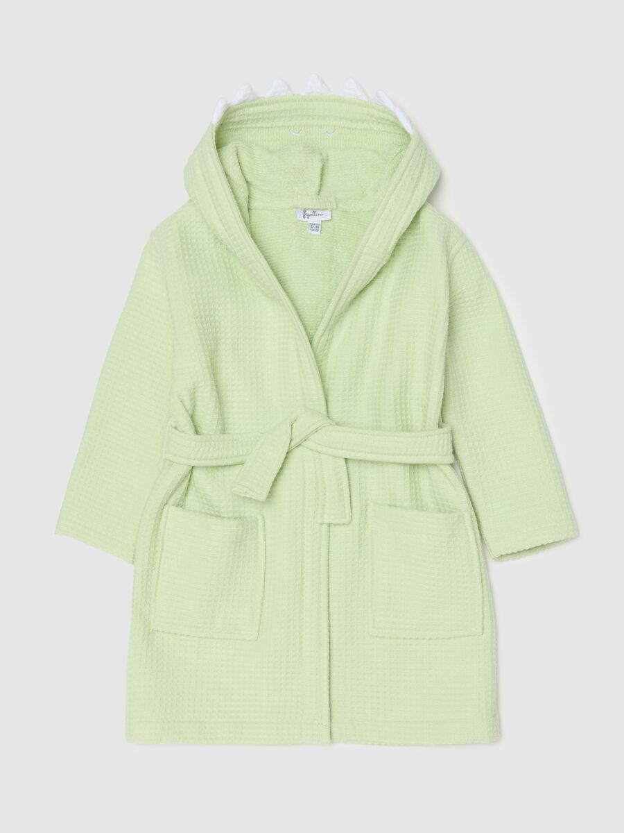 Dinosaur bathrobe with waffle weave_0