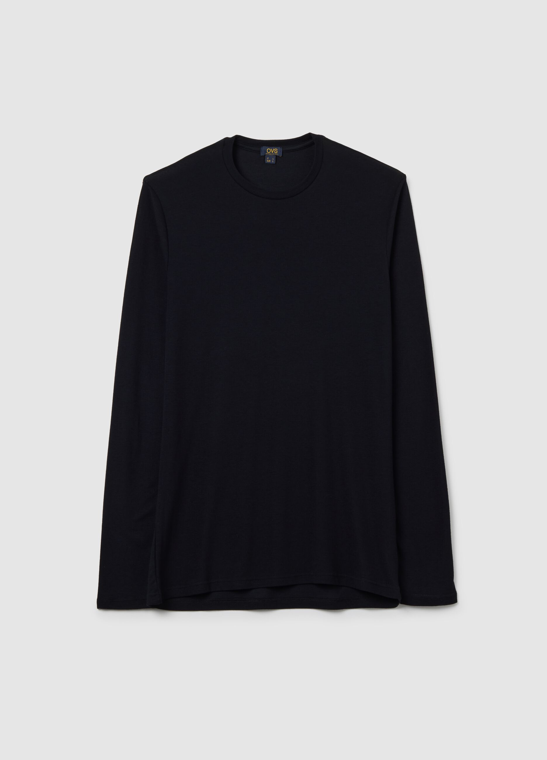 T-shirt a maniche lunghe nera regular fit
