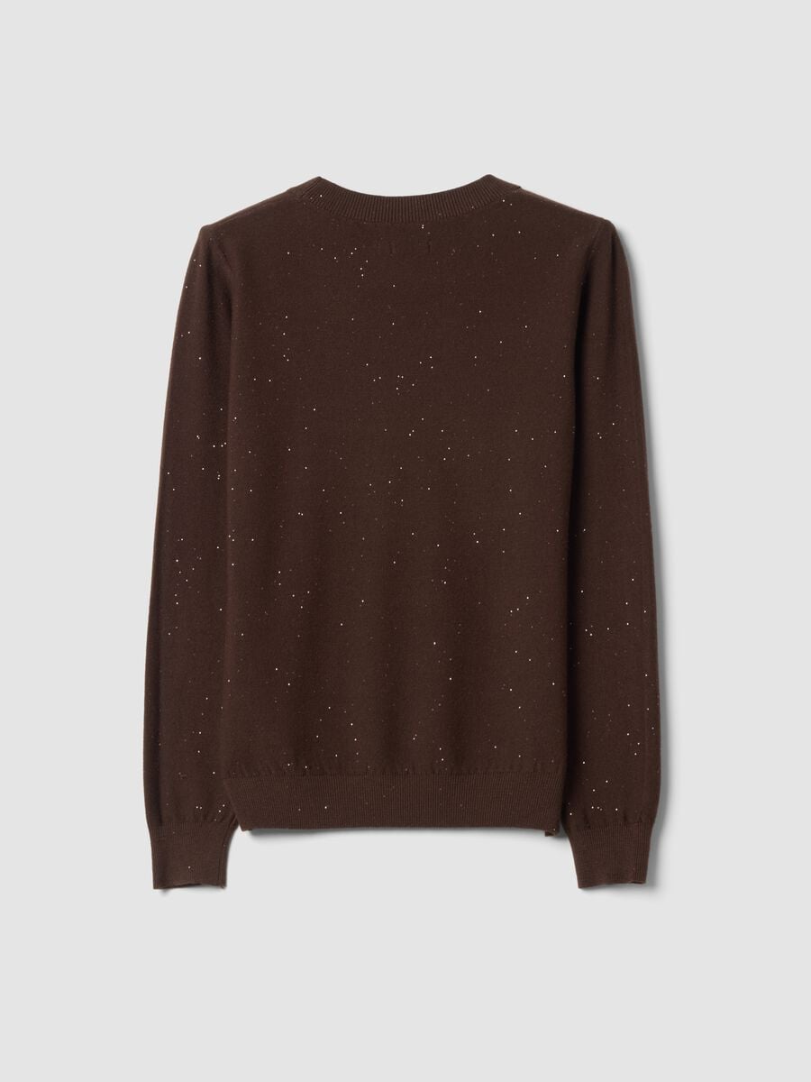 Brown viscose-blend sequin jumper, regular fit_2