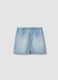 Light blue pleated denim skirt in pure cotton for girls_1