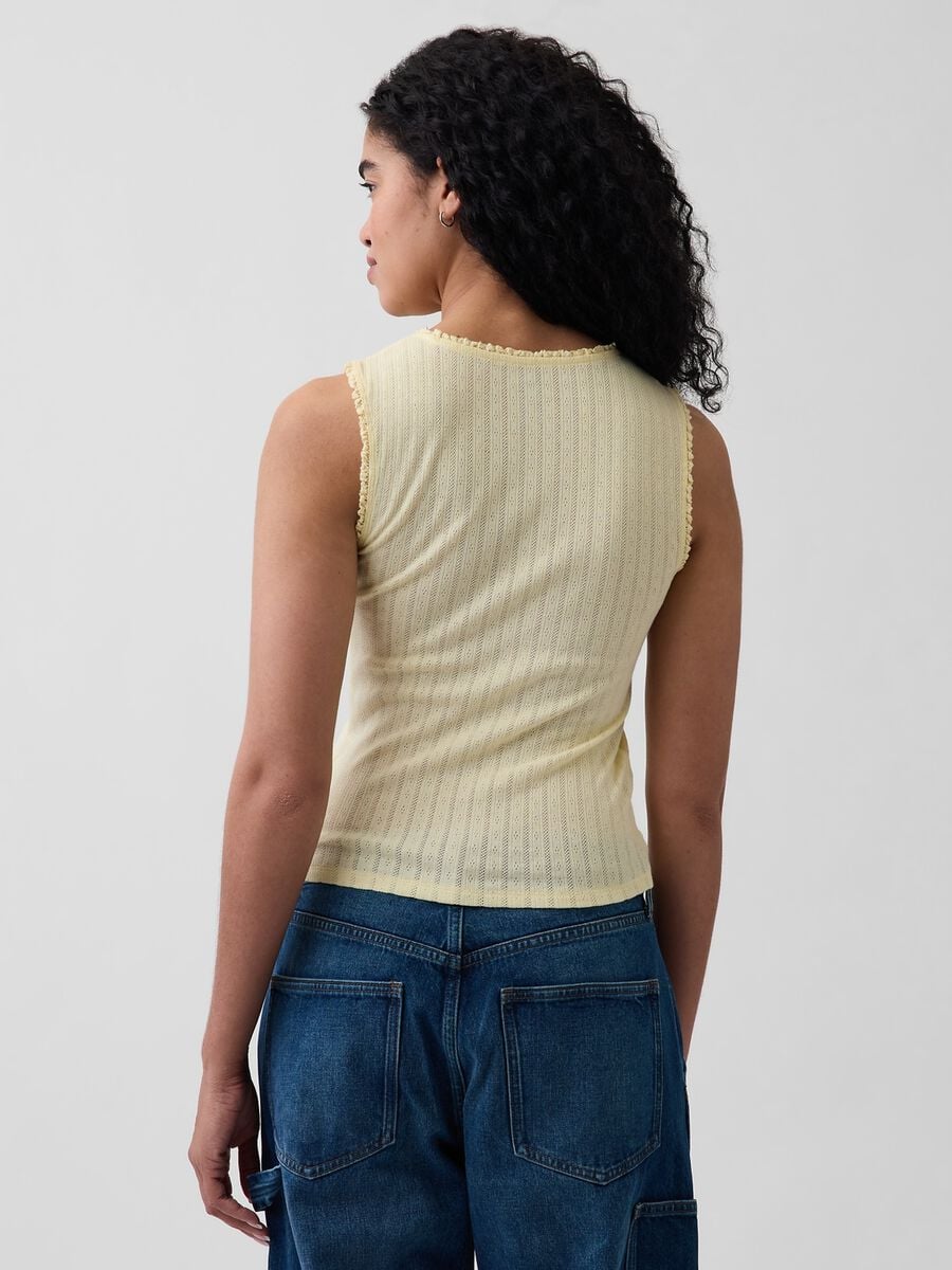 Tank top in misto cotone a costine_1