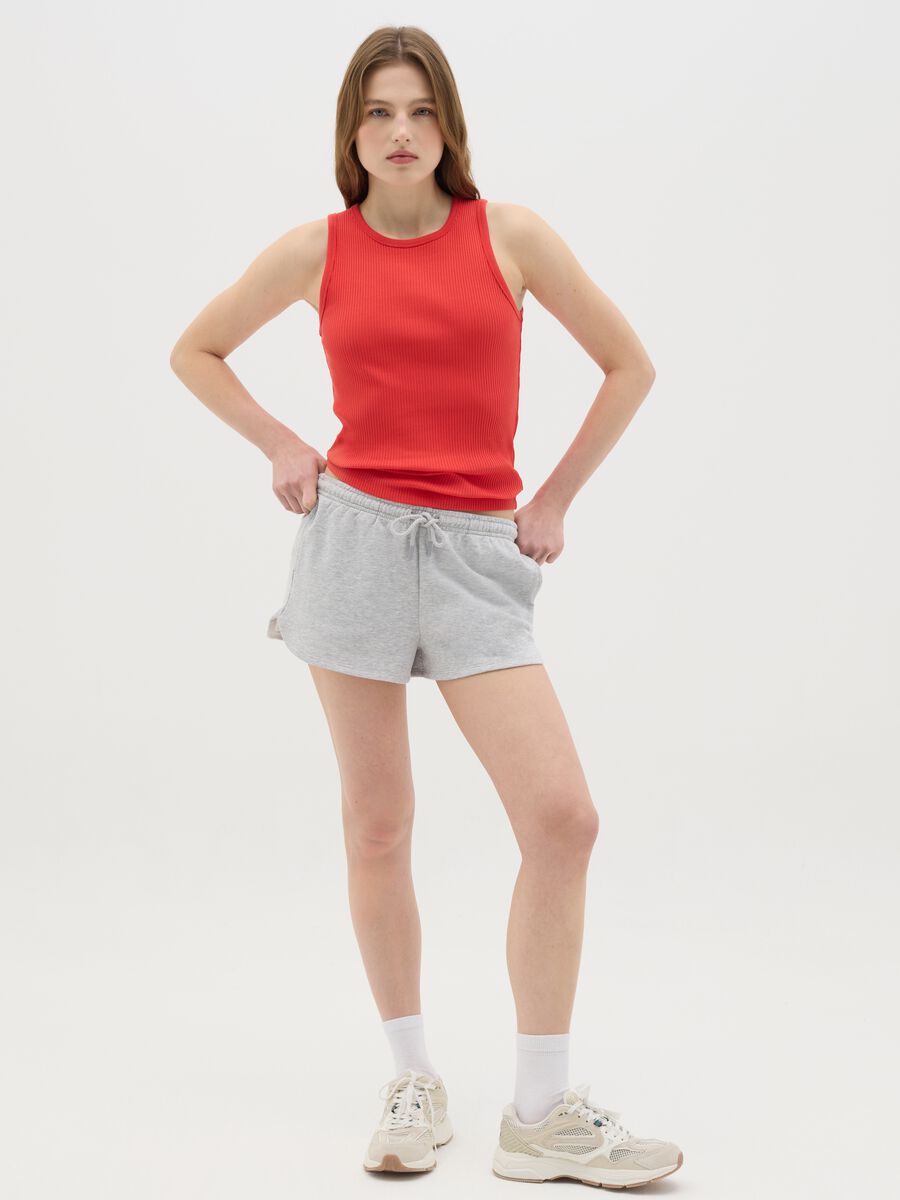 Red Stretch Cotton Tank Top by Ovs_1