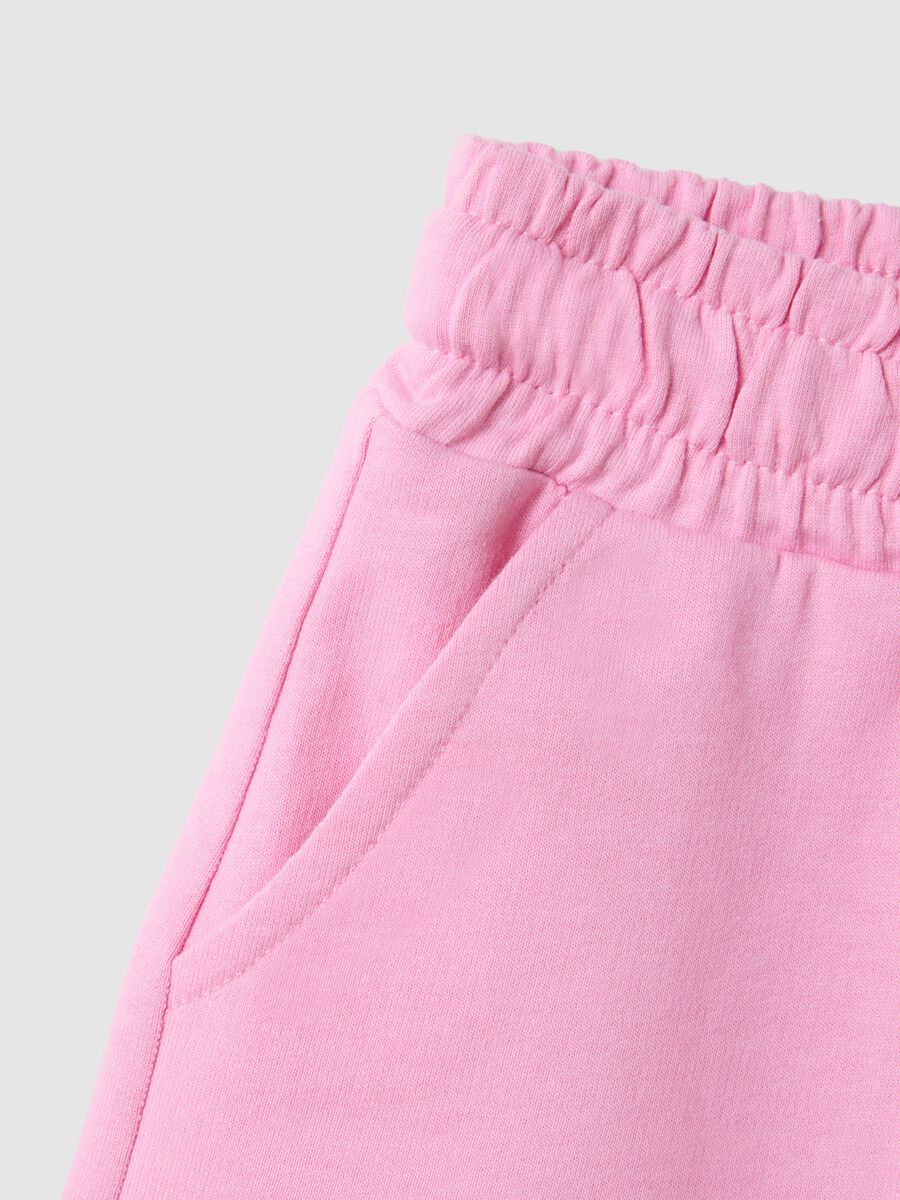 Girls' pink pure cotton shorts with regular fit_3