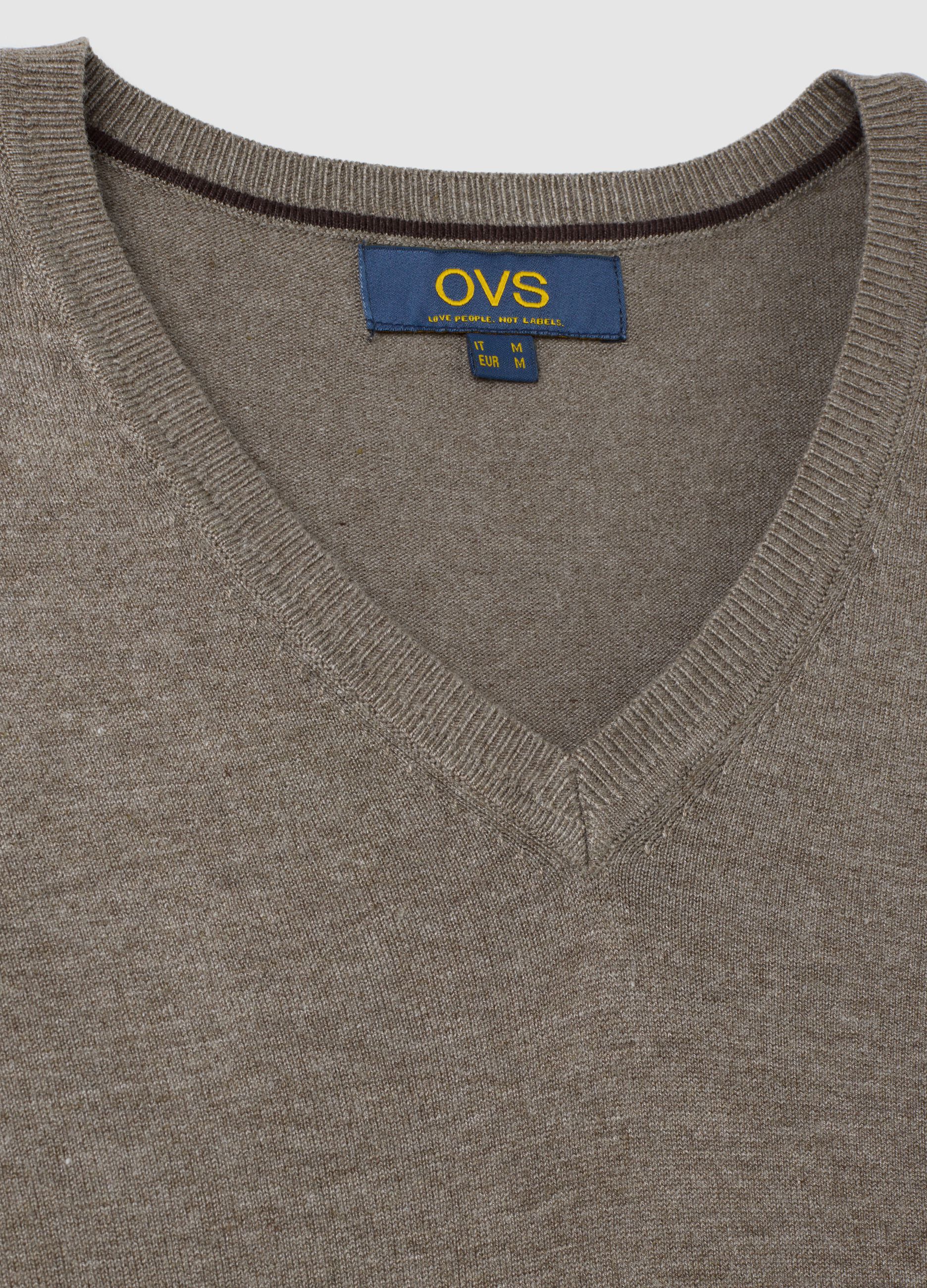 Beige mixed regular fit sweater