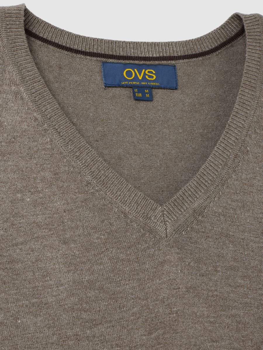 Beige mixed regular fit sweater_5