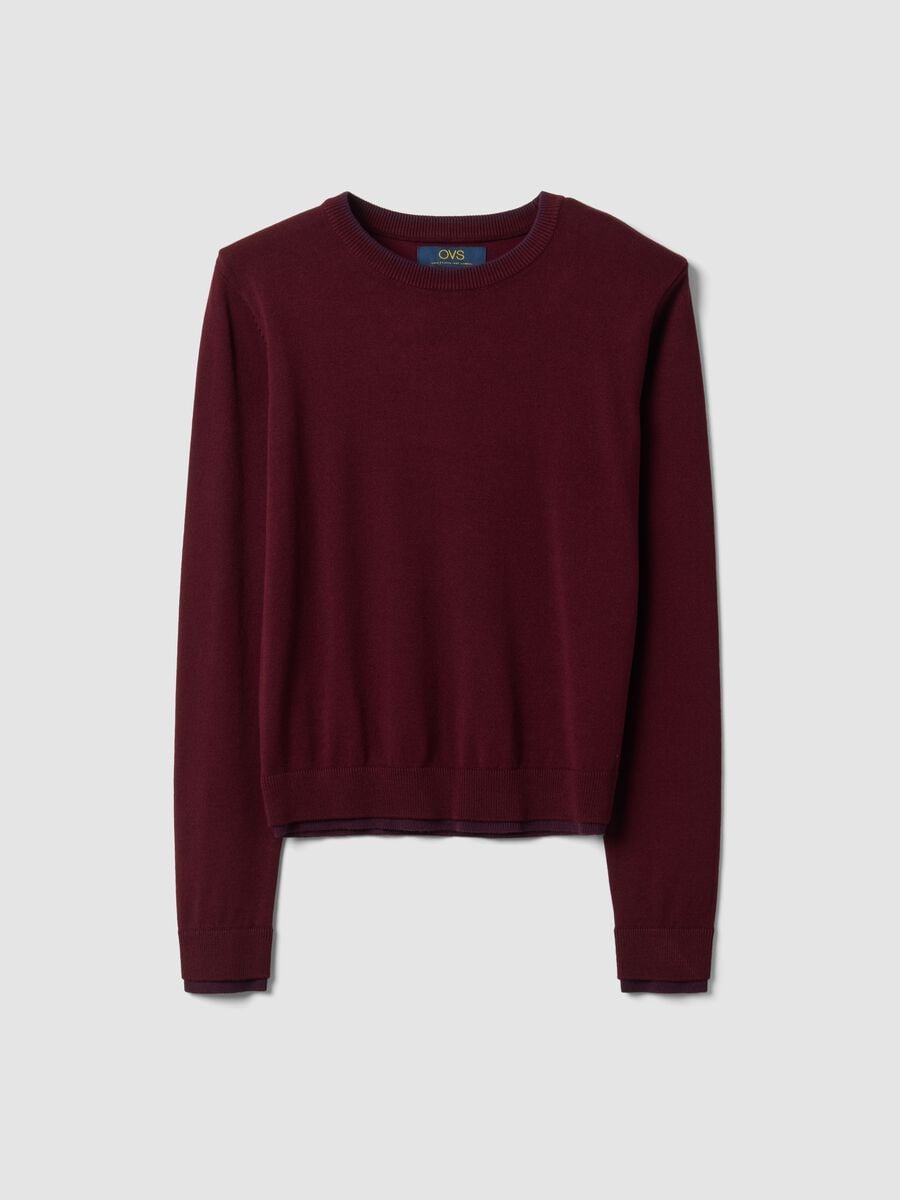 Maglia rossa in misto viscosa a maniche lunghe_4