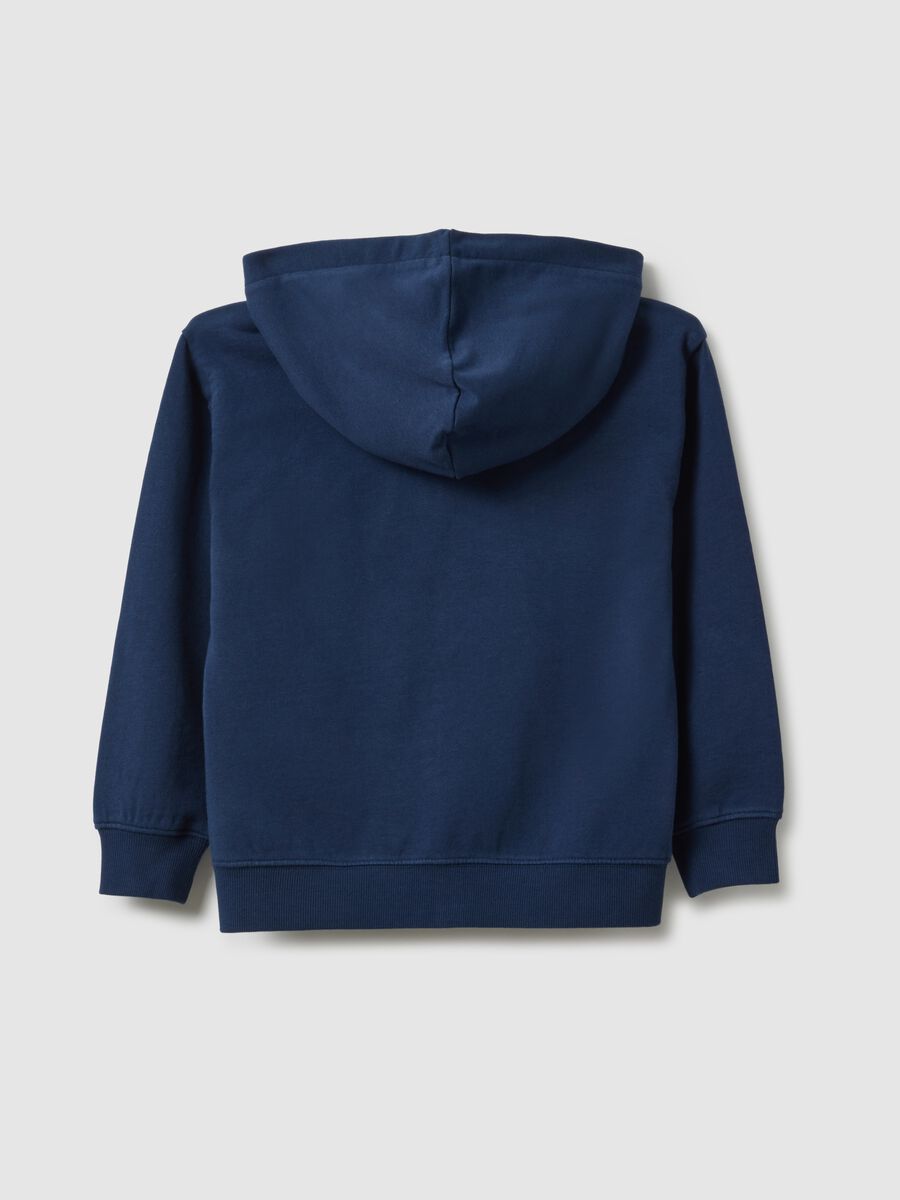 Children's Blue Hoodie with Full Zip in Pure Cotton Regular Fit_1