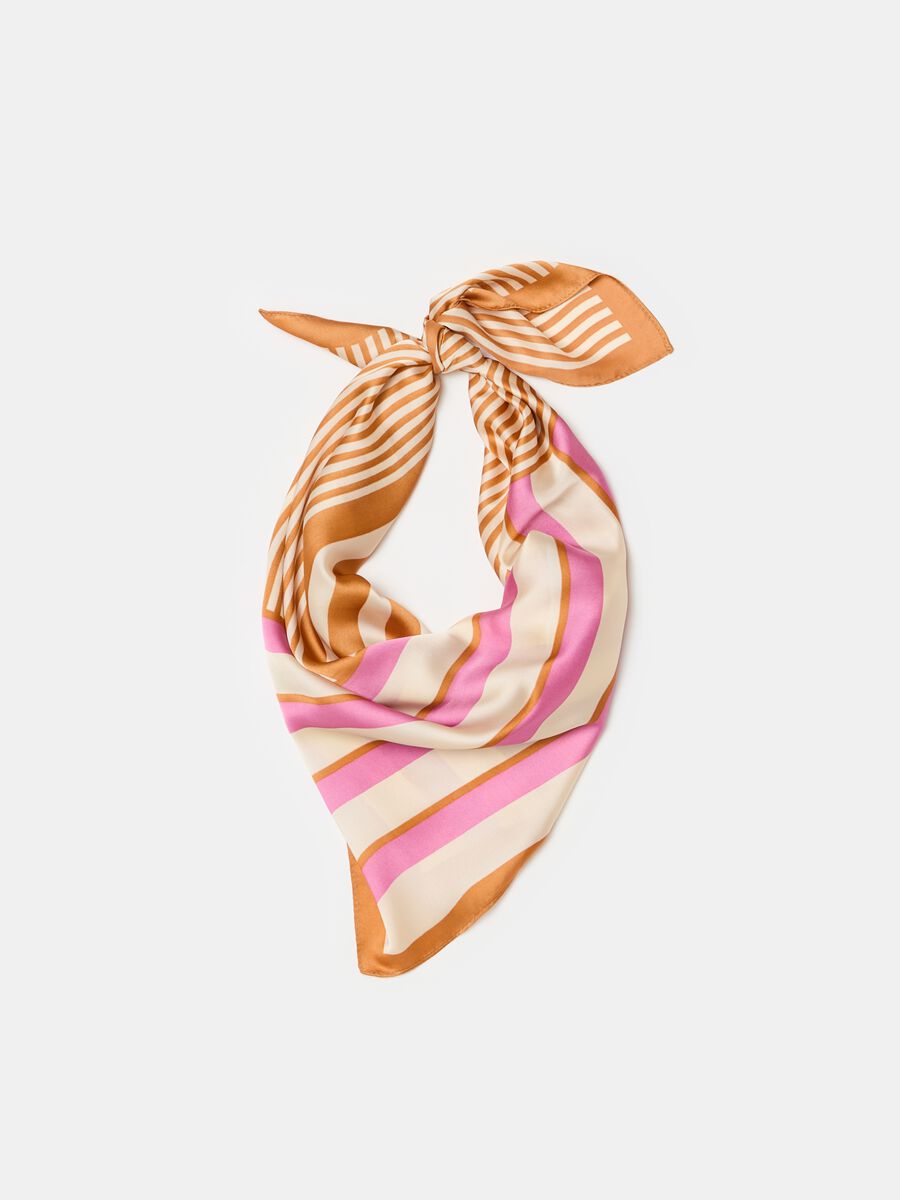 Striped foulard scarf_0
