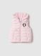 Gilet in misto rosa regular fit con zip e cappuccio da bimba_0