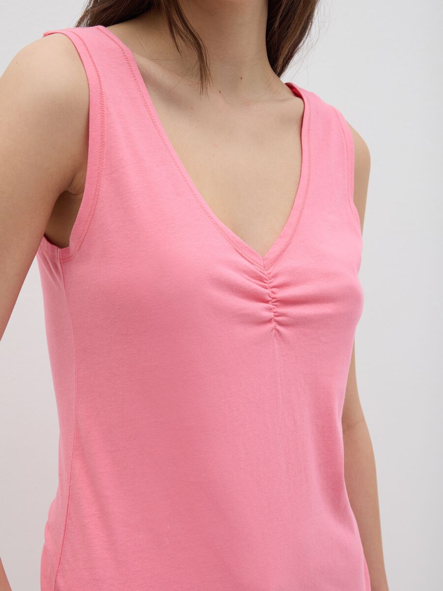 Women's pink pure cotton top regular fit_3