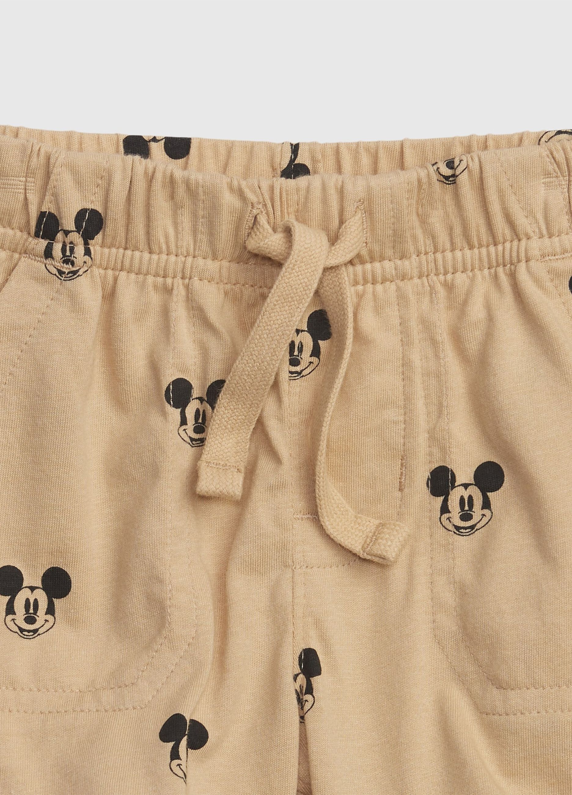 Cotton shorts with Disney Mickey Mouse print