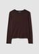 Dark brown fitted crew-neck long-sleeve top_4
