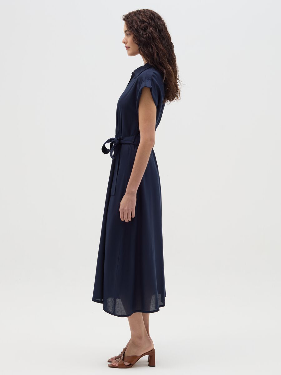Long shirt dress with belt_1