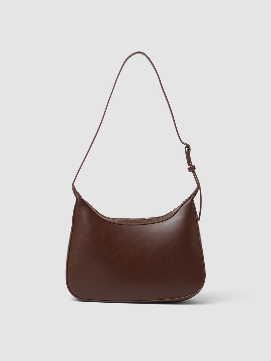 Borsa marrone a spalla con tracolla regolabile_1