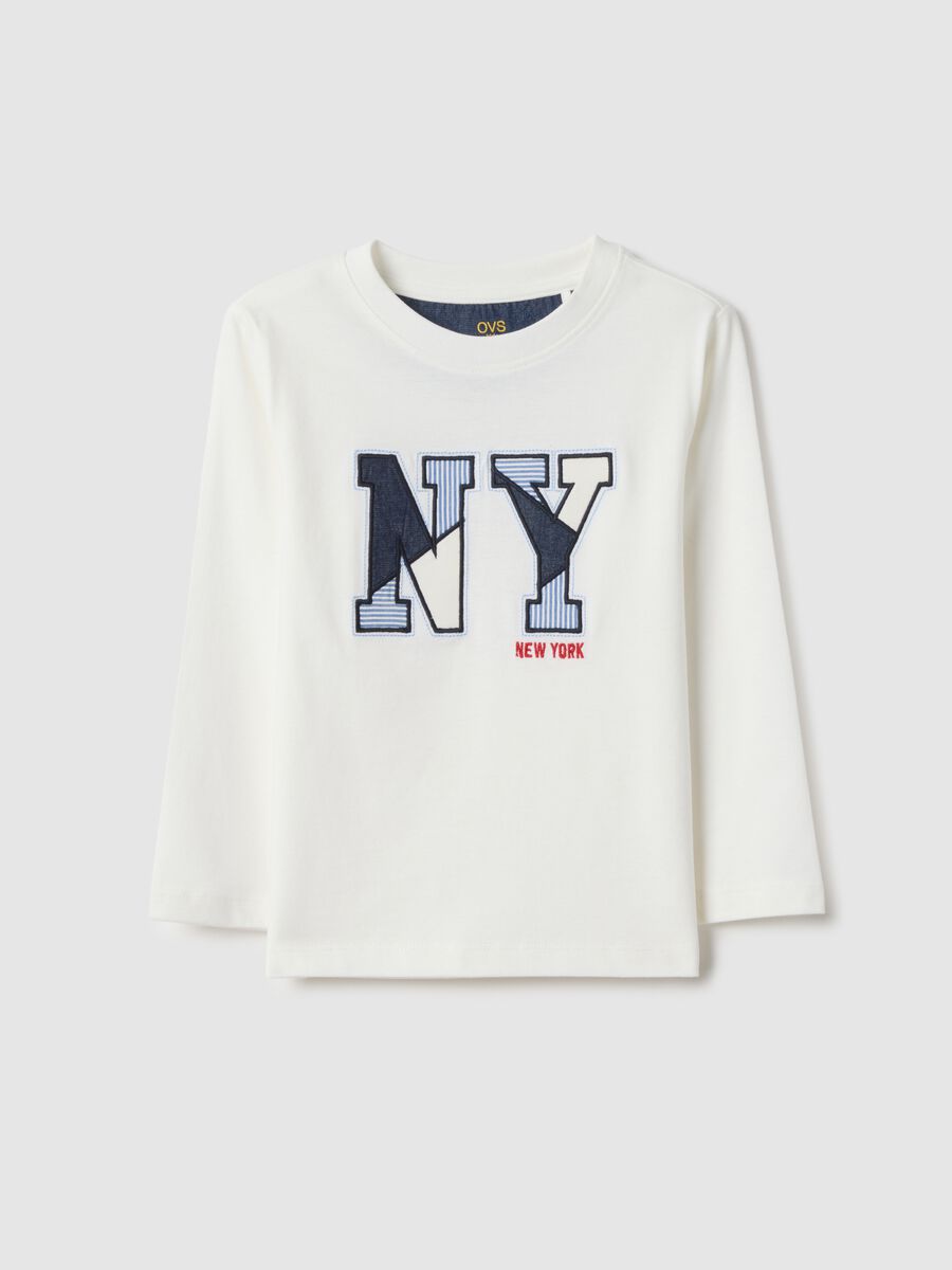 White pure cotton regular fit T-shirt for kids_0