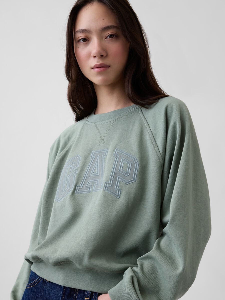 Cotton-blend crew-neck sweatshirt_0