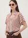 Multicolour striped pure viscose short-sleeve oversized shirt_0