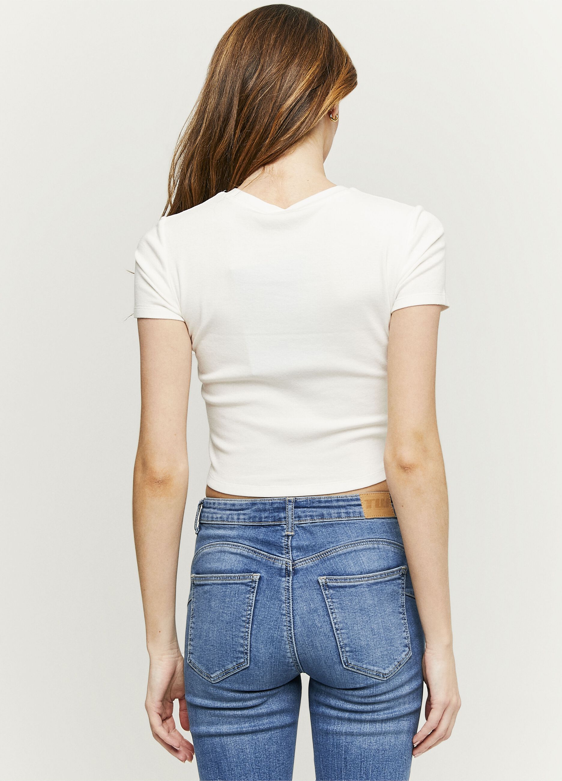 Cropped T-shirt with print