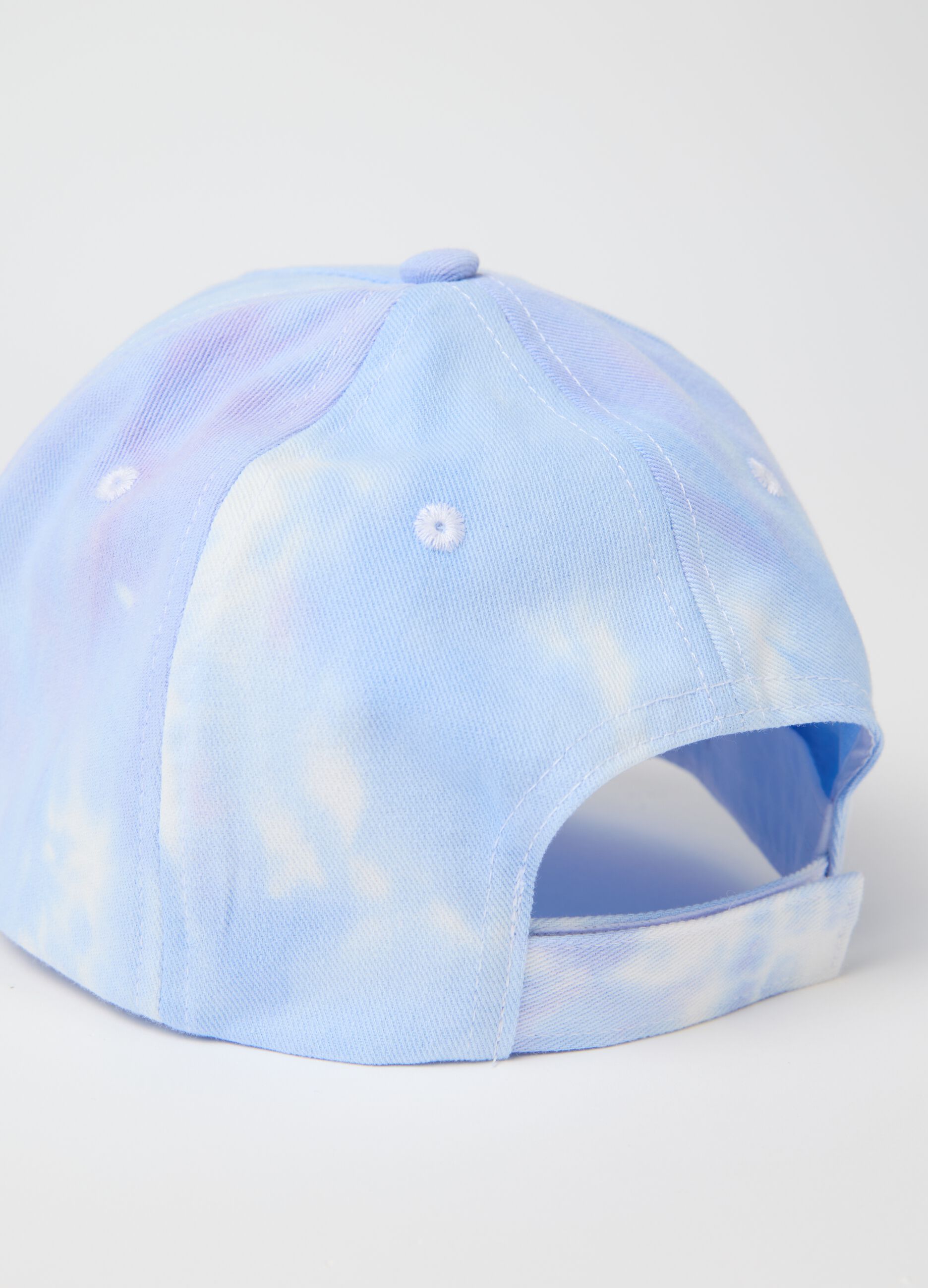 Cappellino da ragazza in puro cotone azzurro con ricamo Los Angeles