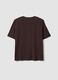 Brown crew-neck T-shirt in stretch cotton-modal blend, regular fit_1