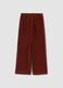 Orange pure cotton regular-fit ribbed trousers_2