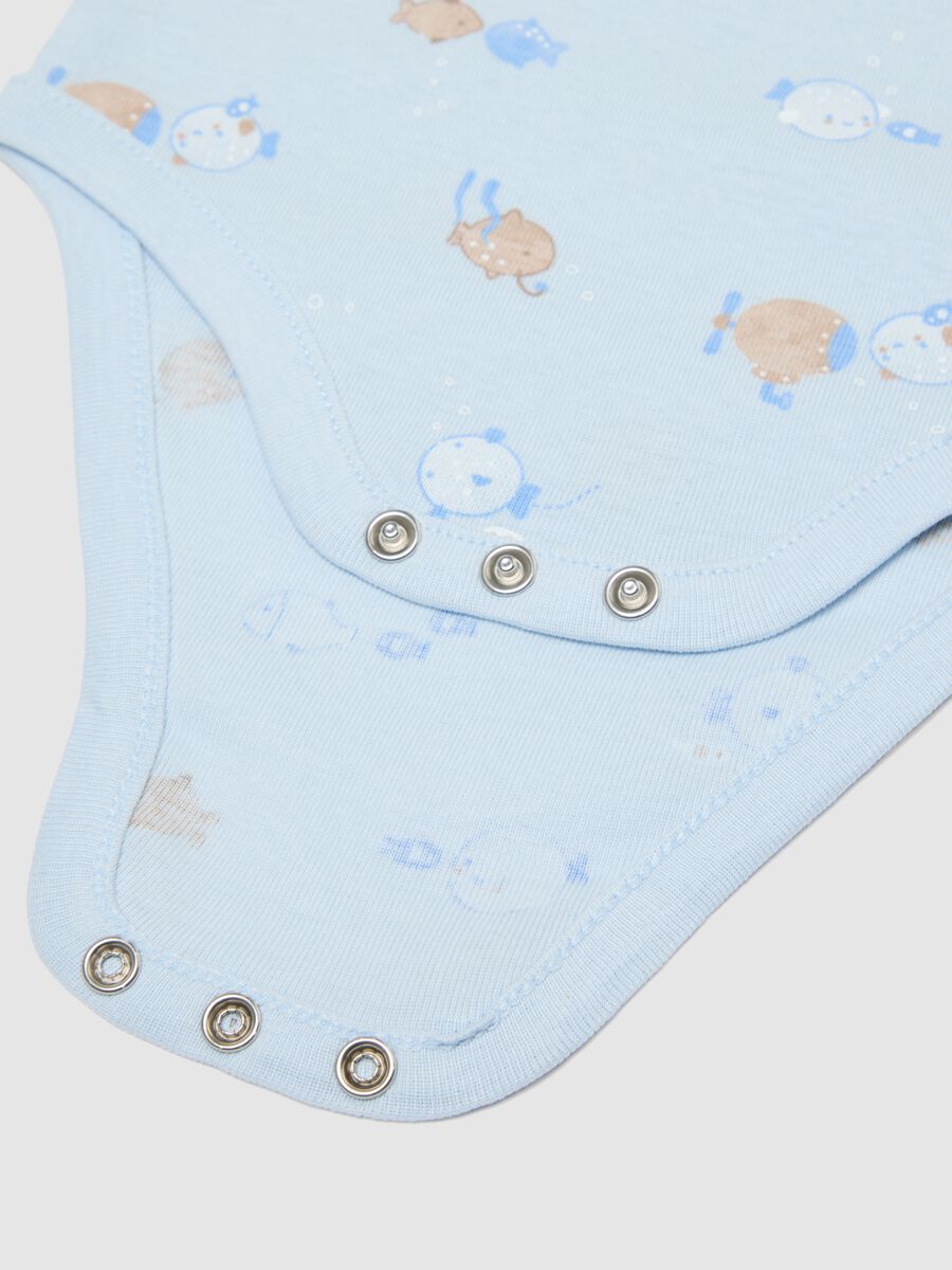 Tripack body senza maniche in puro cotone multicolor da neonato_2