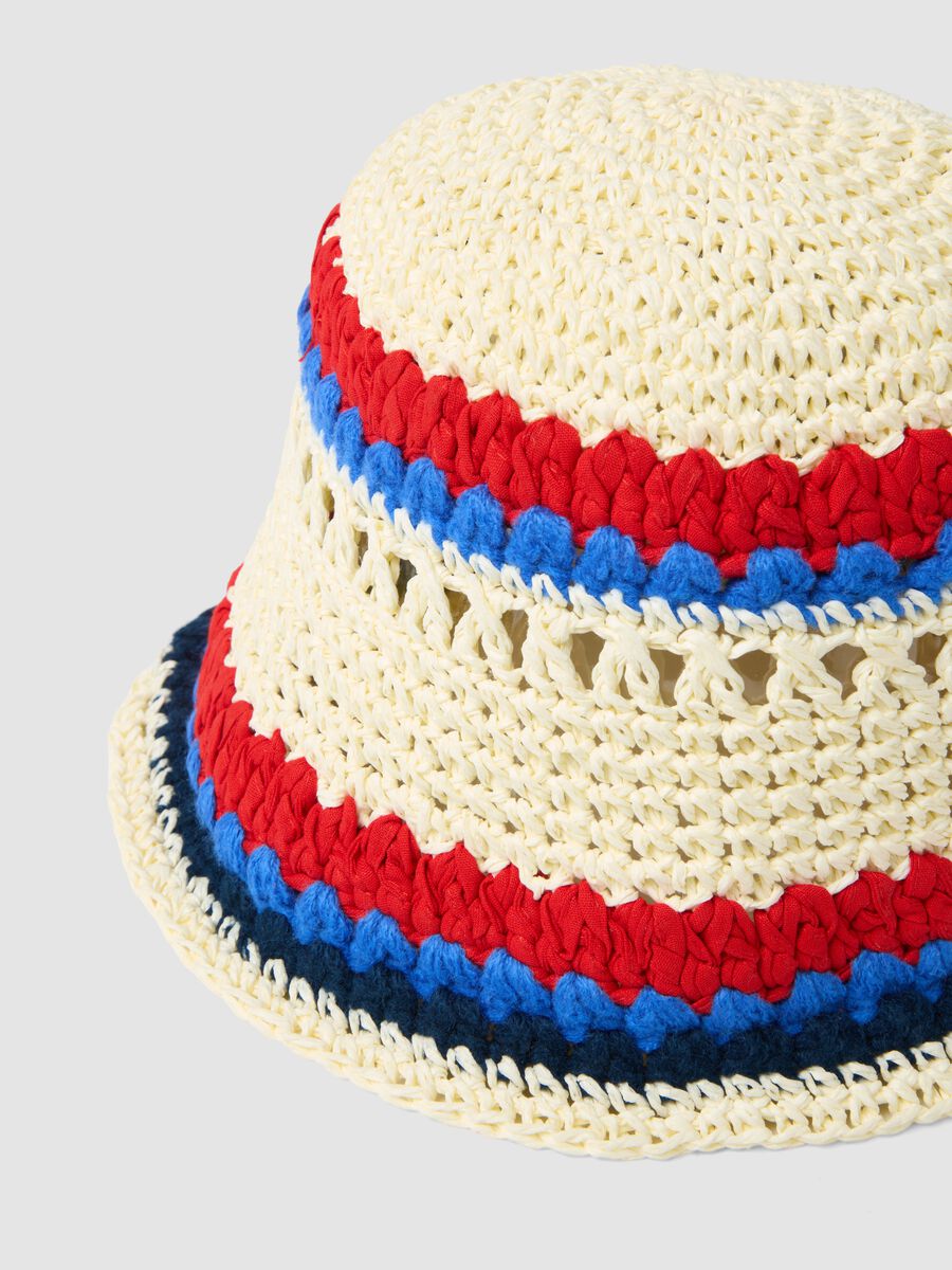 Multicoloured paper-and-cotton blend bucket hat_2