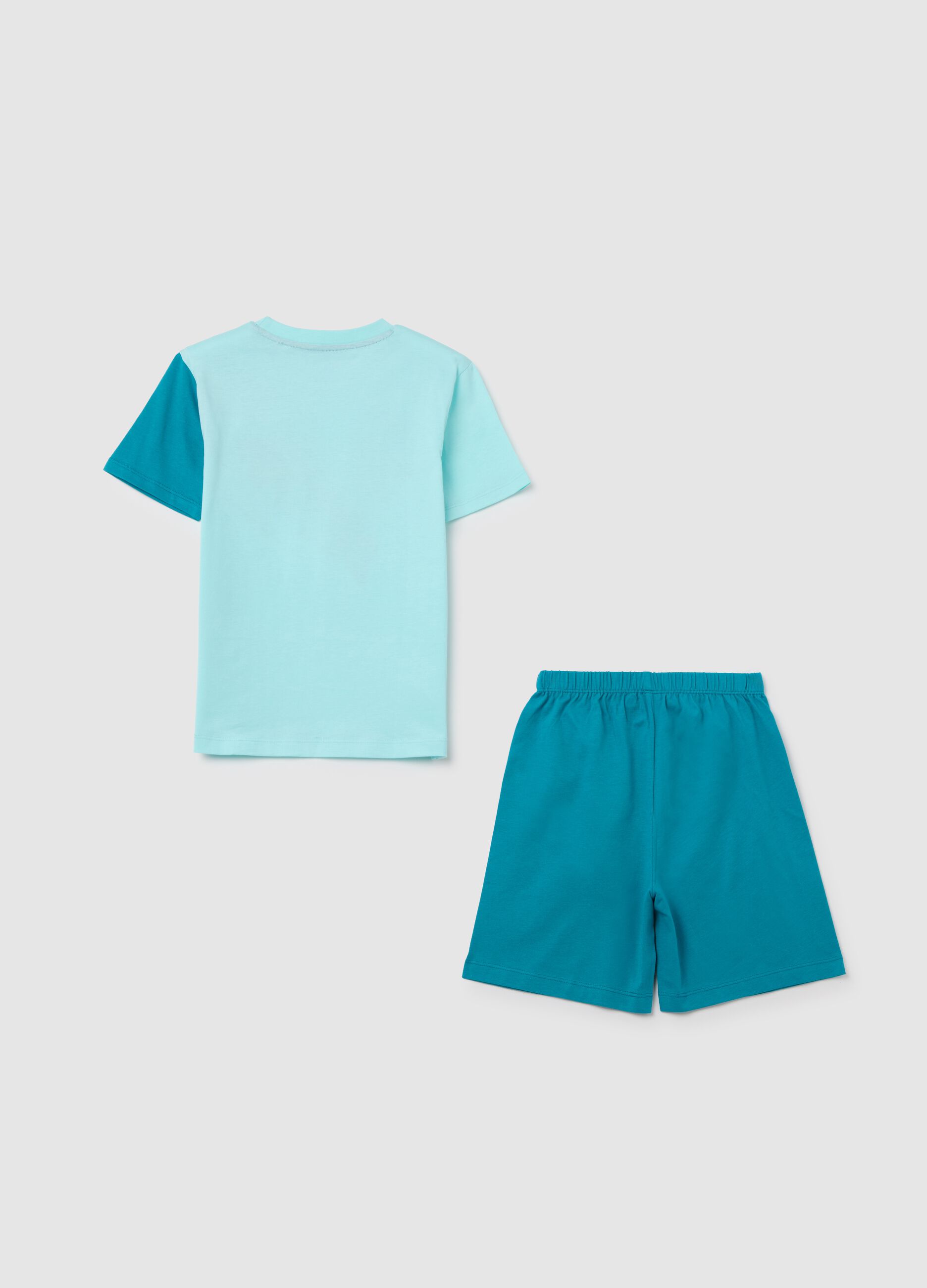 Pigiama da bambino in puro cotone blu regular fit